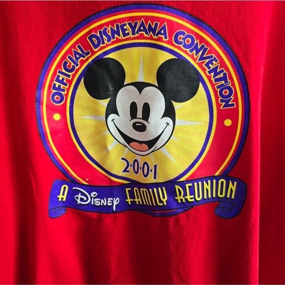 Vintage Disney Red 2001 Disneyana Convention Family Reunion Graphic Tee XXXL - Picture 6 of 13